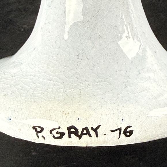 Vtg Studio Pottery Bird Chalice Goblet Votive Holder Hand Thrown Signed P. Gray - Picture 4 of 9